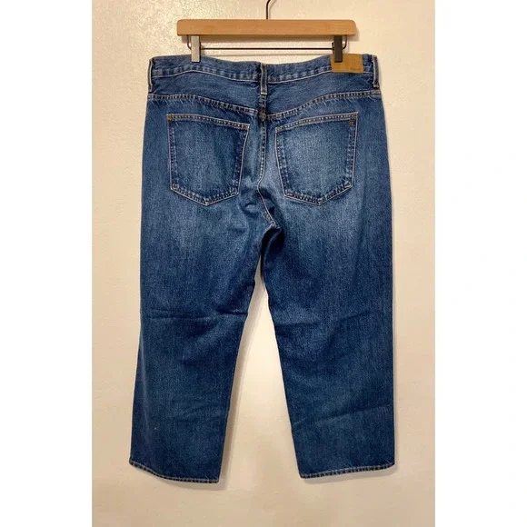 Madewell Low Slung Straight Jeans Button Fly Medium Wash Denim 32P - Picture 6 of 14